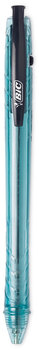 BIC® ReVolution Ocean Bound Ballpoint Pen, Retractable, Medium 1 mm, Black Ink, Translucent Blue Barrel, Dozen
