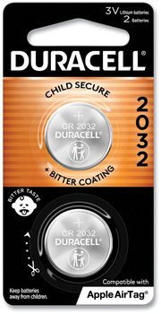 Duracell® Lithium Coin Batteries With Bitterant 2032, 2/Pack