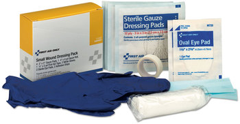 First Aid Only™ Small Wound Dressing Kit Includes Gauze, Tape, Gloves, Eye Pads, Bandages