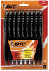 A Picture of product BIC-BU3P18BLK BIC® BU3™ Retractable Ballpoint Pen Medium 1 mm, Black Ink, Smoke/Black Barrel, 18/Pack