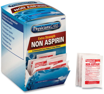 PhysiciansCare® Pain Relievers and Medicines Relievers/Medicines, XStrength Non-Aspirin Acetaminophen, 2/Packet, 125 Packets/Box