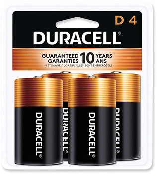 Duracell® CopperTop® Alkaline Batteries D 4/Pack
