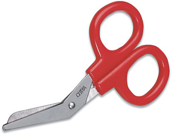 First Aid Only™ Angled Kit Scissors Rounded Tip, 4" Long, 1.5" Cut Length, Red Offset Handle