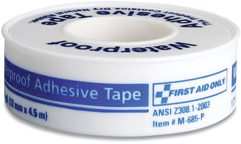 First Aid Only™ Waterproof-Adhesive Medical Tape with Dispenser, Acrylic, 1" x 15 ft, White