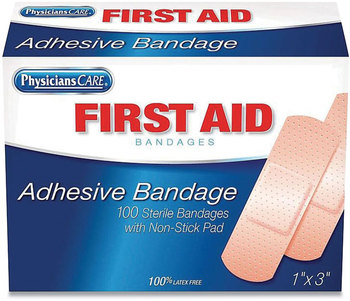 First Aid Only™ Adhesive Plastic Bandages 1 x 3, 100/Box