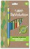 A Picture of product BIC-MPE12BLK BIC® ReVolution Mechanical Pencil 0.7 mm, HB (#2), Black Lead, Assorted Barrel Colors, 12/Pack