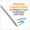A Picture of product BIC-MS500EBLU BIC® Cristal® Xtra Smooth Ballpoint Pen Stick, Medium 1 mm, Blue Ink, Clear Barrel, 500/Pack