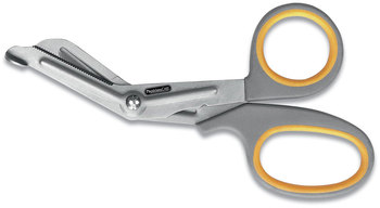 First Aid Only™ Titanium-Bonded Angled Medical Shears 7" Long, 3" Cut Length, Gray/Yellow Offset Handle