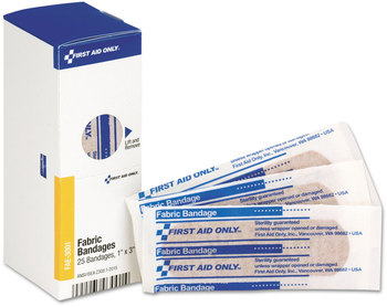 First Aid Only™ Fabric Bandages SmartCompliance 1 x 3, 25/Box