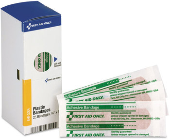 First Aid Only™ SmartCompliance Plastic Bandage Bandages, 0.75 x 3, 25/Box
