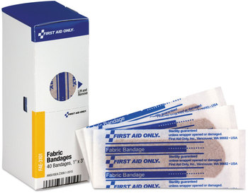 First Aid Only™ Refill for SmartCompliance™ General Business Cabinet Fabric Bandages, 1 x 3, 40/Box