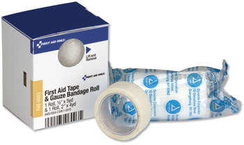 First Aid Only™ SmartCompliance Tape/Gauze Roll Combo 0.5" x 5 yd Tape, 2" 4 Gauze