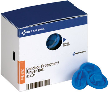 First Aid Only™ SmartCompliance Refill Finger Cots Blue, Nitrile, 50/Box