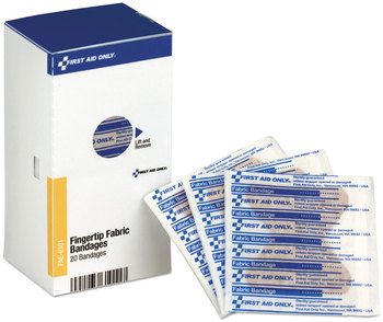 First Aid Only™ Refill for SmartCompliance™ General Business Cabinet Fingertip Fabric Bandages, 20/Box