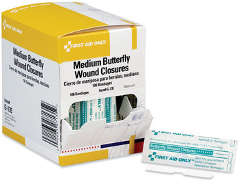 First Aid Only™ Butterfly Wound Closures 0.38 x 1.75, 100/Box