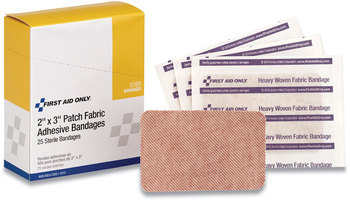 First Aid Only™ Heavy Woven Adhesive Bandages Strip, 2 x 3, 25/Box