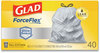 A Picture of product CLO-79008 Glad® Tall Kitchen Drawstring Trash Bags. 13 gal. 0.72 mil. 23.75 X 24.88 in. White. 240/carton.