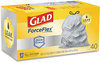 A Picture of product CLO-79008 Glad® Tall Kitchen Drawstring Trash Bags. 13 gal. 0.72 mil. 23.75 X 24.88 in. White. 240/carton.