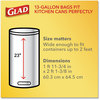 A Picture of product CLO-79009 Glad® Tall Kitchen Drawstring Trash Bags 13 gal, 0.72 mil, 23.75" x 24.88", White, 240/Carton