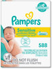 A Picture of product PGC-07325 Pampers® Sensitive Baby Wipes 1-Ply, 6.7 x 7, Unscented, White, 84/Pack, 7/Carton