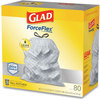 A Picture of product CLO-79009 Glad® Tall Kitchen Drawstring Trash Bags 13 gal, 0.72 mil, 23.75" x 24.88", White, 240/Carton