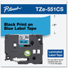 A Picture of product BRT-TZE551 Brother P-Touch® TZe Laminated Removable Label Tapes 0.94" x 26.2 ft, Black on Blue