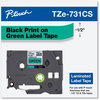 A Picture of product BRT-TZE731 Brother P-Touch® TZe Laminated Removable Label Tapes 0.47" x 26.2 ft, Black on Green