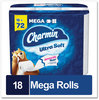 A Picture of product PGC-08797 Charmin® Ultra Soft Bathroom Tissue Mega Roll, Septic Safe, 2-Ply, White, 224 Sheets/Roll, 18 Rolls/Carton