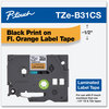 A Picture of product BRT-TZEB31 Brother P-Touch® TZe Laminated Removable Label Tapes 0.47" x 26.2 ft, Black on Orange