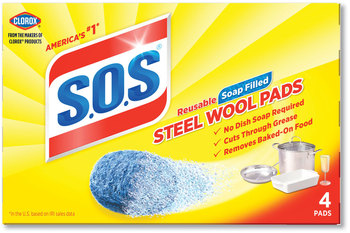 S.O.S® Steel Wool Soap Pads Pad, 4/Box, 24 Boxes/Carton