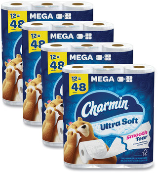 Charmin® Ultra Soft Bathroom Tissue Mega Roll, Septic Safe, 2-Ply, White, 224 Sheets/Roll, 12 Rolls/Pack