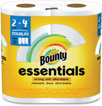 Bounty® Essentials Select-A-Size Kitchen Roll Paper Towels. 2-Ply. 124 sheets/roll, 6 rolls/carton.