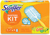 A Picture of product PGC-74330 Swiffer® Dusters Starter Kit Dust Lock Fiber, 6" Handle, Blue/Yellow, Gain Scent