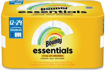 Bounty® Essentials Select-A-Size Kitchen Roll Paper Towels. 2-Ply. White. 124 sheets/roll.
