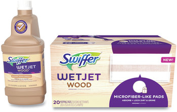 Swiffer® WetJet® System Wood Cleaning-Solution Refill with Mopping Pads Unscented, 1.25 L Bottle