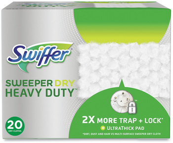 Swiffer® Heavy-Duty Dry Refill Cloths 10.3 x 7.8, White, 20/Pack, 4 Packs/Carton