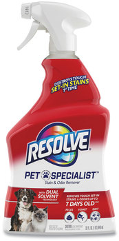 RESOLVE® Pet Specialist™ Stain & Odor Remover and Citrus, 32 oz Trigger Spray Bottle, 12/Carton