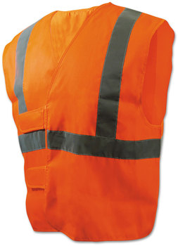 Boardwalk® Class 2 Safety Vests Standard, Orange/Silver