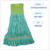 A Picture of product BWK-1200M Boardwalk® EcoMop Head Looped-End Mop Recycled Fibers, Medium Size, Green, 12/Carton