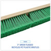 A Picture of product BWK-20724 Boardwalk® Floor Brush Head Broom 3" Green Flagged Recycled PET Plastic Bristles, 24"