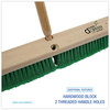 A Picture of product BWK-20724 Boardwalk® Floor Brush Head Broom 3" Green Flagged Recycled PET Plastic Bristles, 24"