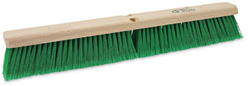 Boardwalk® Floor Brush Head Broom 3" Green Flagged Recycled PET Plastic Bristles, 24"