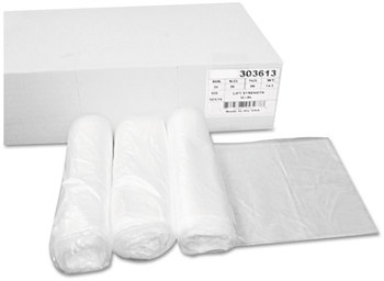 Boardwalk® High-Density Can Liners High Density 30 gal, 10 mic, 30" x 36", Natural, 25 Bags/Roll, 20 Rolls/Carton