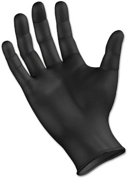 Boardwalk® Disposable General-Purpose Industrial Powder-Free Nitrile Gloves. Size Large. 4.4 mil. 9.5 in. Black. 100/box.