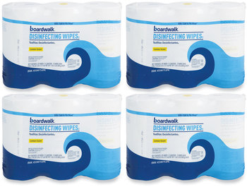 Boardwalk® Disinfecting Wipes 7 x 8, Lemon Scent, 75/Canister, 12 Canisters/Carton