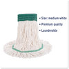 A Picture of product BWK-502WH Boardwalk® Super Loop Cotton/Synthetic Fiber Wet Mop Head. 5 in. Headband. Medium Size. White.