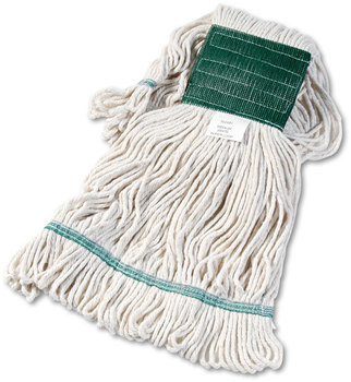 Boardwalk® Super Loop Cotton/Synthetic Fiber Wet Mop Head. 5 in. Headband. Medium Size. White.