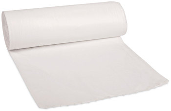 Boardwalk® Linear Low Density Can Liners 55 gal, 0.63 mil, 38" x 58", White, 10 Bags/Roll, Rolls/Carton