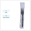 A Picture of product BWK-FORKHWPSBIW Boardwalk® Wrapped Heavyweight Polystyrene Cutlery Fork. Black. 1000 forks/carton.