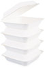 A Picture of product BWK-HINGEWF1CM9 Boardwalk® Bagasse Food Containers Hinged-Lid, 1-Compartment 9 x 3.19, White, Sugarcane, 100/Sleeve, 2 Sleeves/Carton